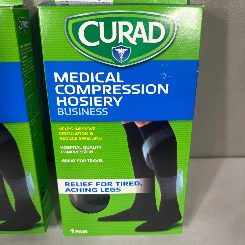 Curad Medical Compression Hosiery 15-20 mmHg Black Unisex Size A Regular